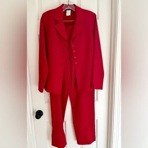Elegant Red Women's 2 Peice Suit
